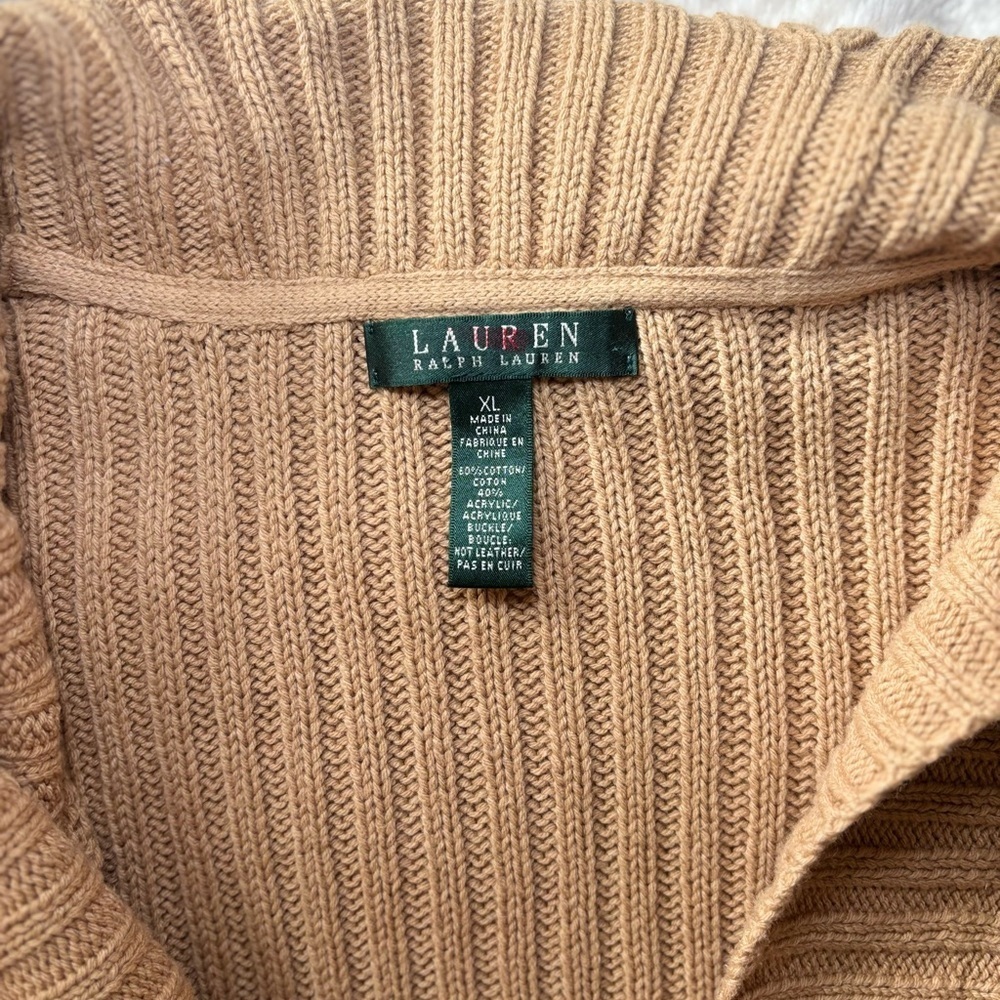 Ralph Lauren Camel Cardigan with Belt - Picture 2 of 2